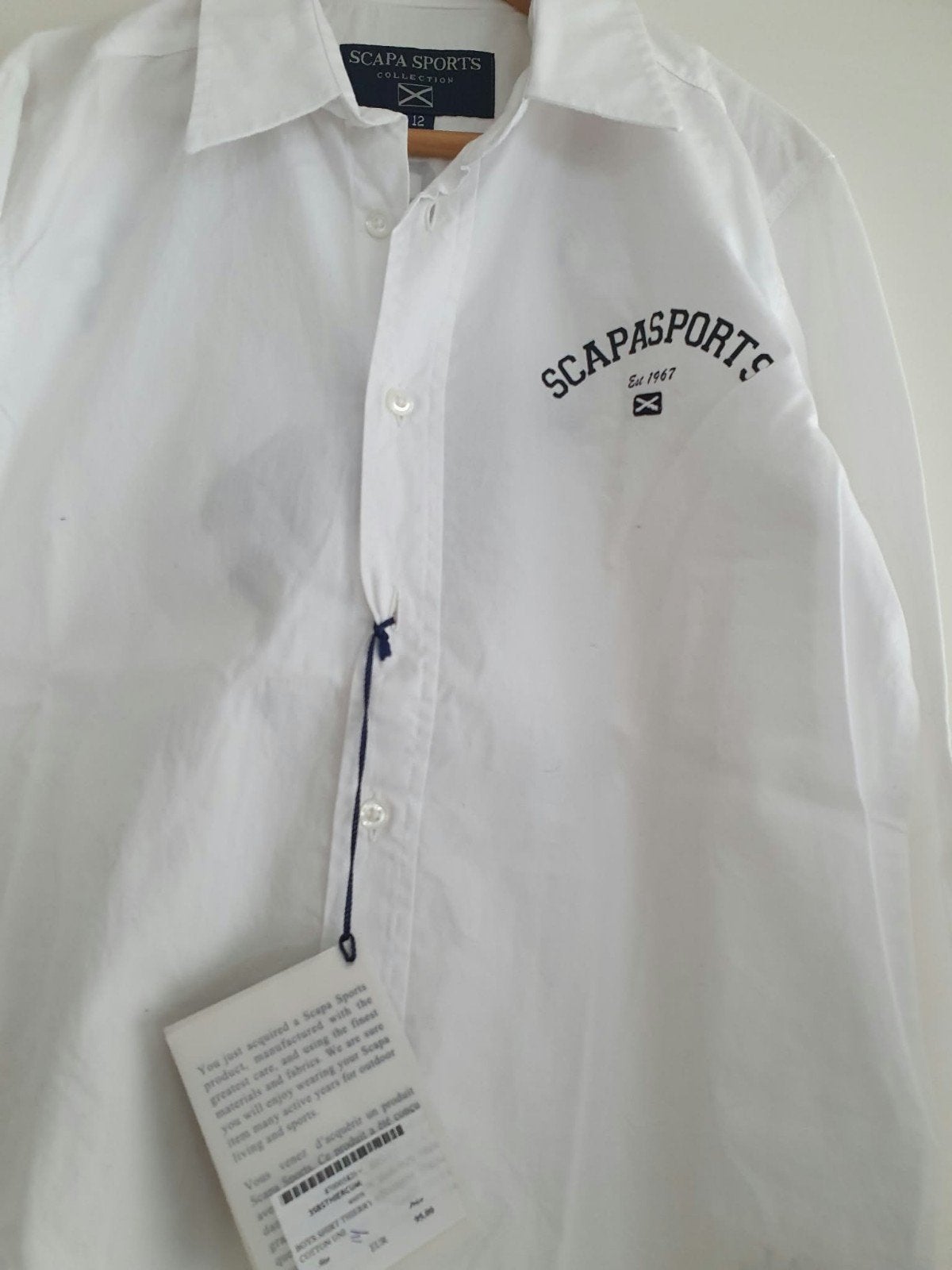 152 Scapa sports wit overhemd blouse, Ophalen of Verzenden, Jongen, Overhemd of Blouse