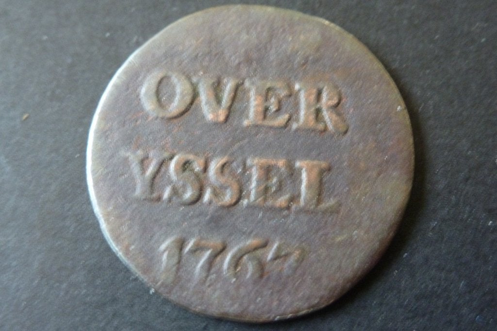 Provinciaal - oude duit  Overijssel 1767 fraai (d 7, Postzegels en Munten, Munten | Nederland, Ophalen of Verzenden, Vóór koninkrijk