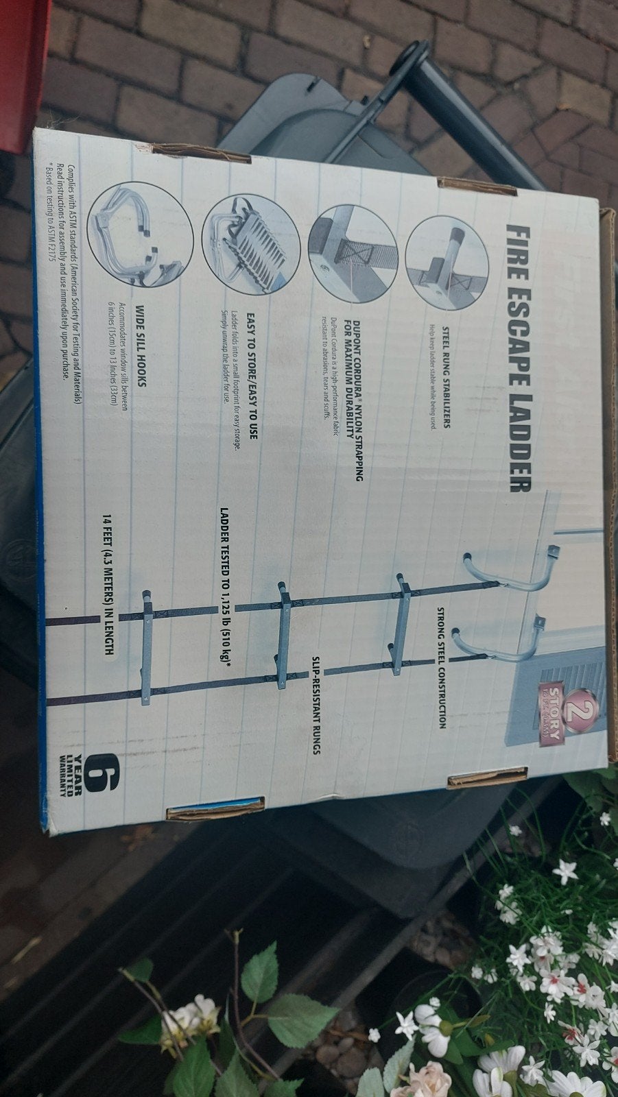 Nieuwe First Alert brandladder 4.3 meter (14 ft), Doe-het-zelf en Verbouw, Ophalen, Nieuw, Ladder, Opvouwbaar of Inschuifbaar