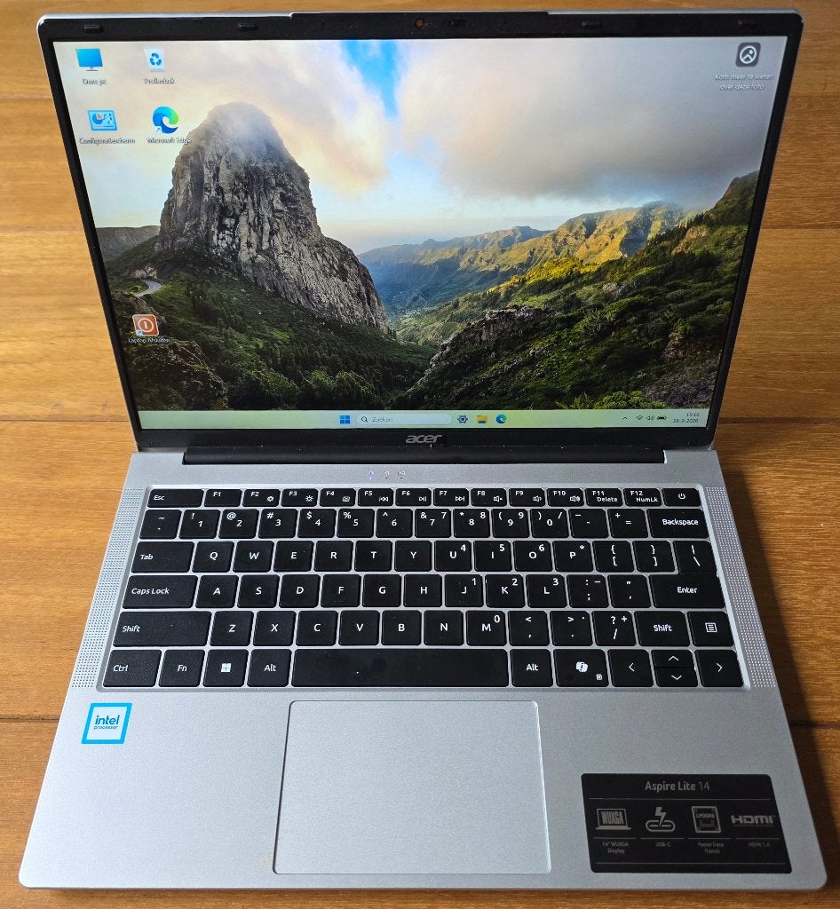 Acer Aspire Lite AL14-32P (Intel N150, 4GB, 256GB SSD), 256 GB, 2 tot 3 Ghz, Qwerty, 14 inch