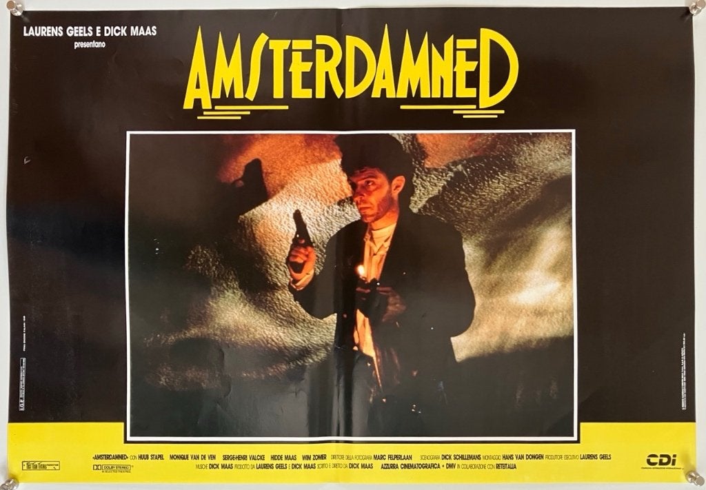 Amsterdamned (1988) - Originele filmposter (nr 2), Verzenden, Zo goed als nieuw, A1 t/m A3, Film en Tv