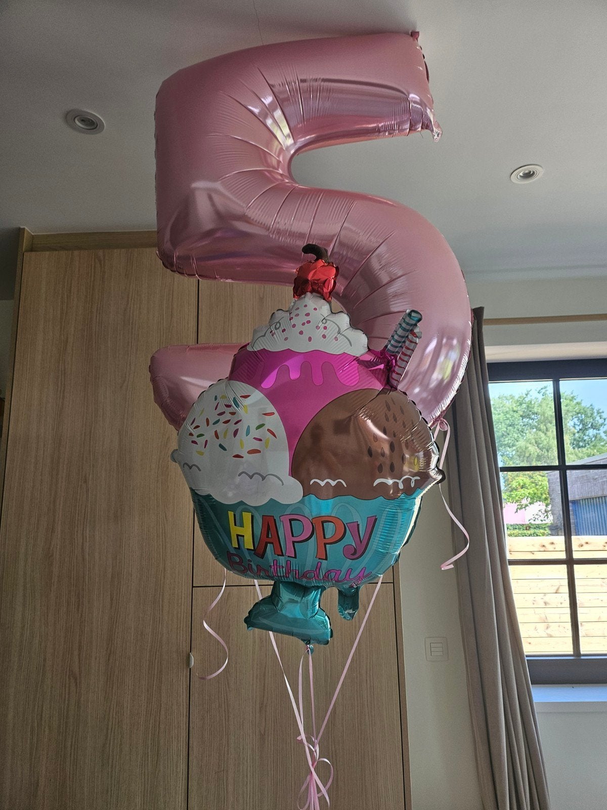 helium ballon Nummer 5 gevuld OPHALEN ZSM !!!, Ophalen, Nieuw, Versiering