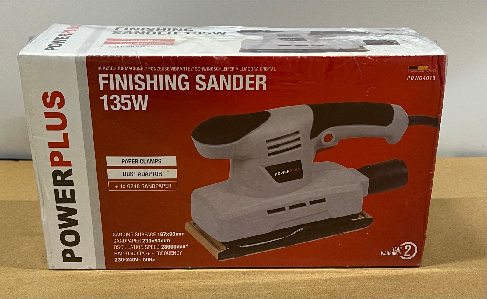 Nieuwe Powerplus POWC4010 Vlakschuurmachine 135W, Ophalen of Verzenden, Nieuw, Minder dan 600 watt, Vlakschuurmachine