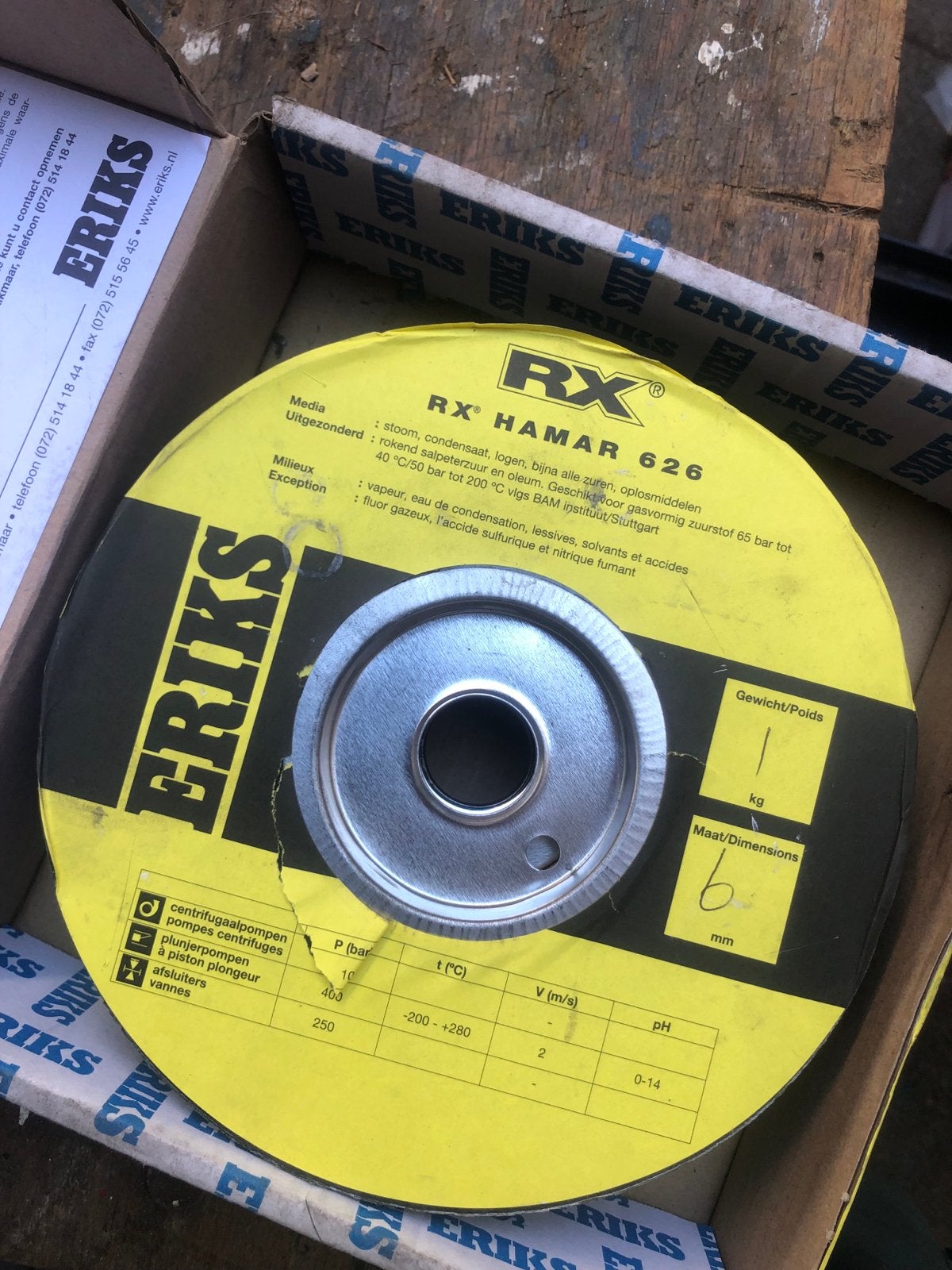 ERIKS RX Hamar 626 Grafiet/PTFE Kleppakking 6x6mm 1kg, Ophalen of Verzenden