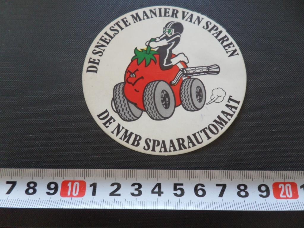 sticker De snelste manier van sparen De NMB spaarautomaat, Verzamelen, Ophalen, Zo goed als nieuw