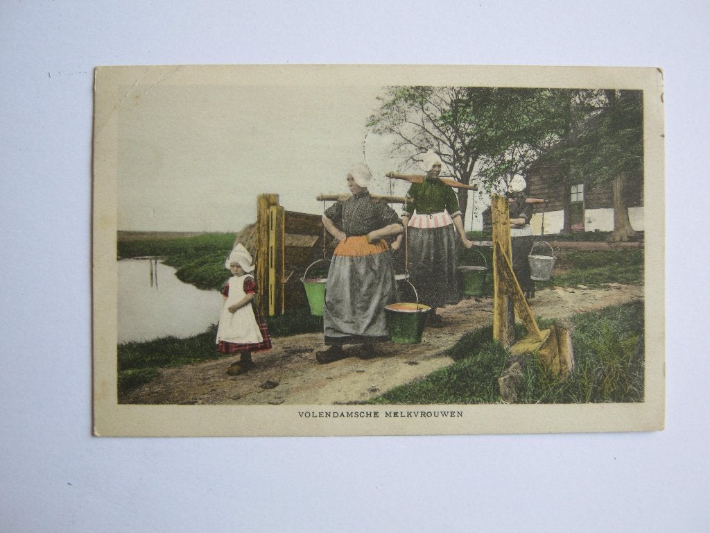 Ansichtkaarten Nederland, TC 7-46 Volendam, Melkvrouwen, Verzenden, 1920 tot 1940, Gelopen, Noord-Holland
