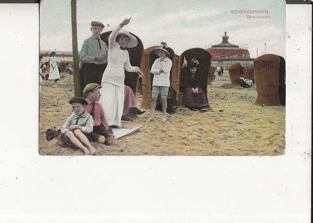 Scheveningen Strandleven naar S Gravenzande Tekst!, Ophalen of Verzenden, Voor 1920, Gelopen, Zuid-Holland