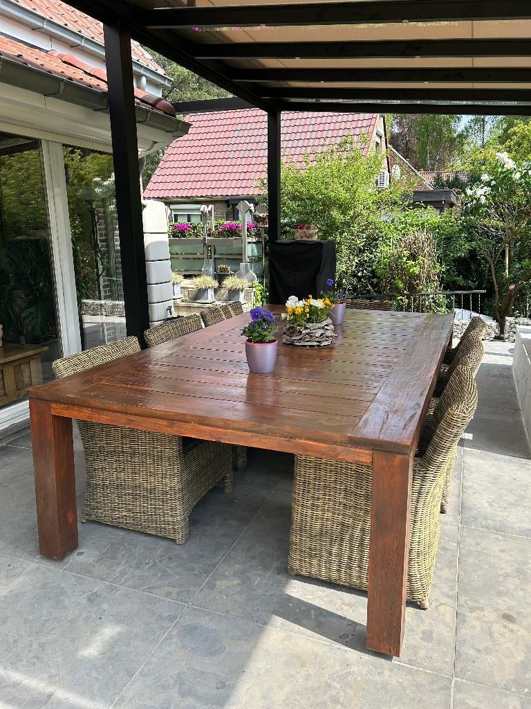 Prachtige tuintafel teak Bristol, Ophalen, Zo goed als nieuw, Rechthoekig, Teakhout