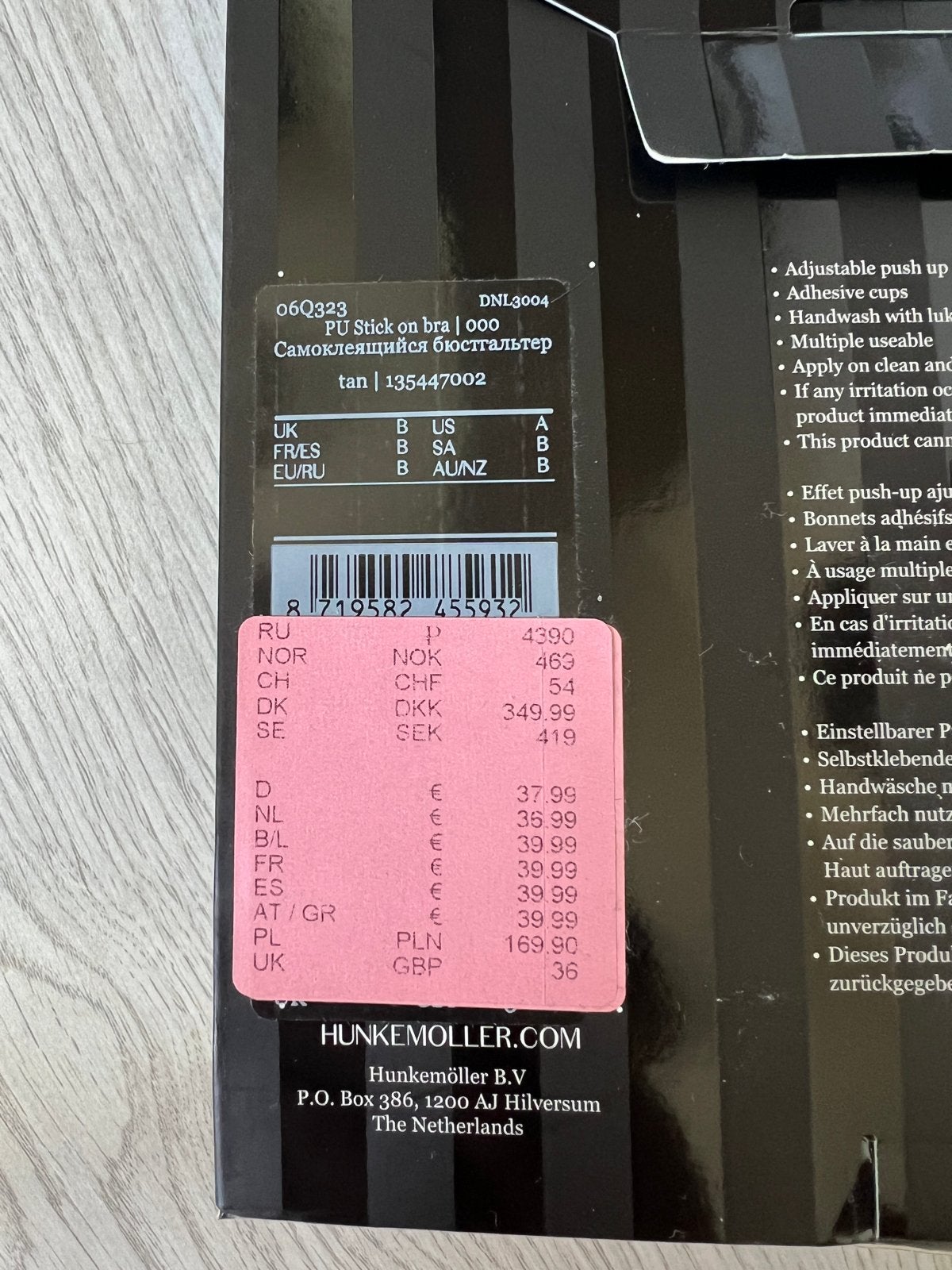 Hunkemöller Push Up Plak BH - Kleur Tan, Cup B, Ophalen of Verzenden, Beige, BH