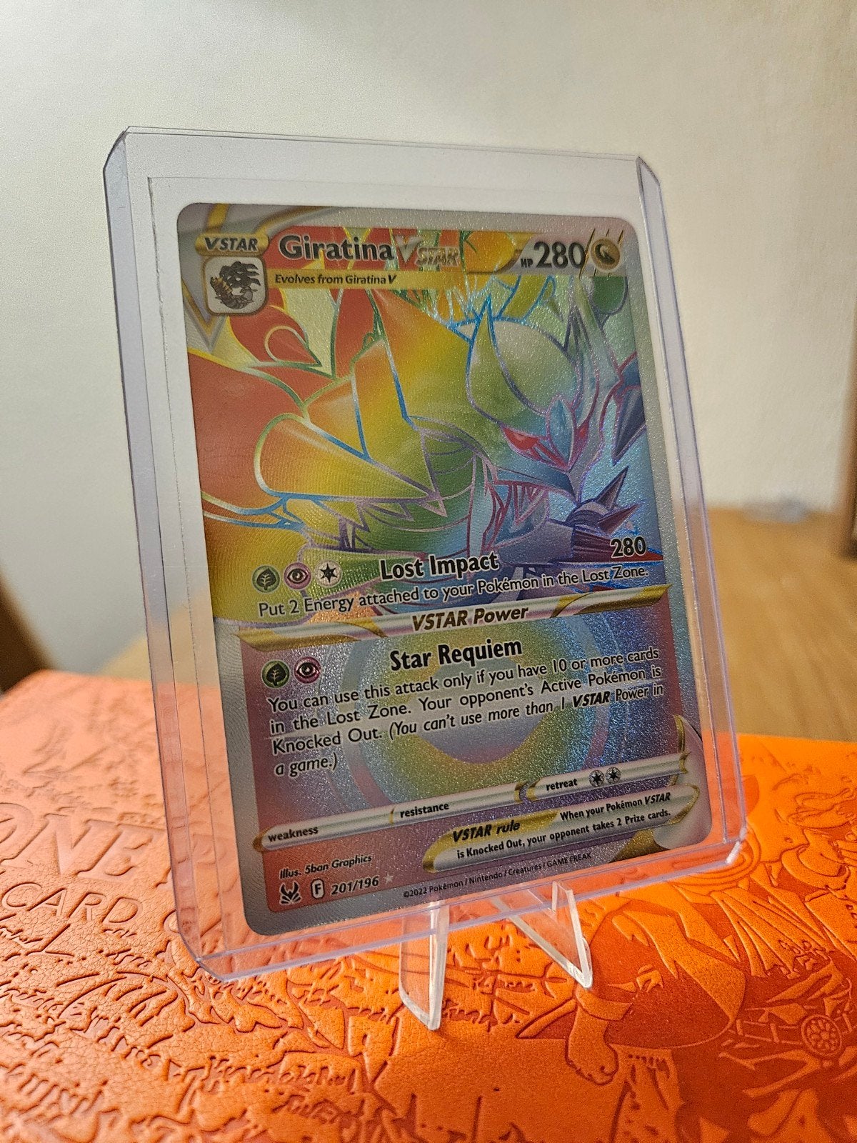 Pokémon - Giratina Vstar (Rainbow) (Lost Origin 201/196), Verzenden, Zo goed als nieuw, Losse kaart, Foil