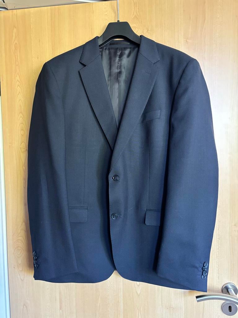 Donkerblauw herenpak Sorano- Jasje en pantalon, Ophalen of Verzenden, Zo goed als nieuw, Maat 56/58 (XL), Blauw