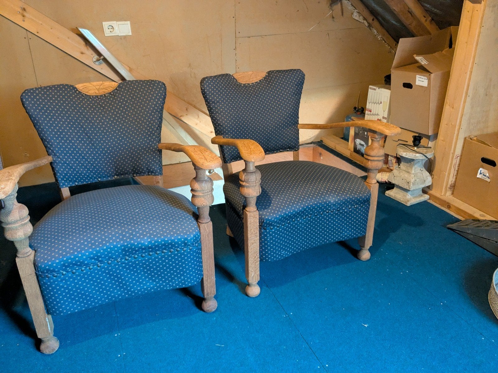 2 stoeltjes, Huis en Inrichting, Fauteuils, Ophalen, Gebruikt, Minder dan 75 cm, 50 tot 75 cm
