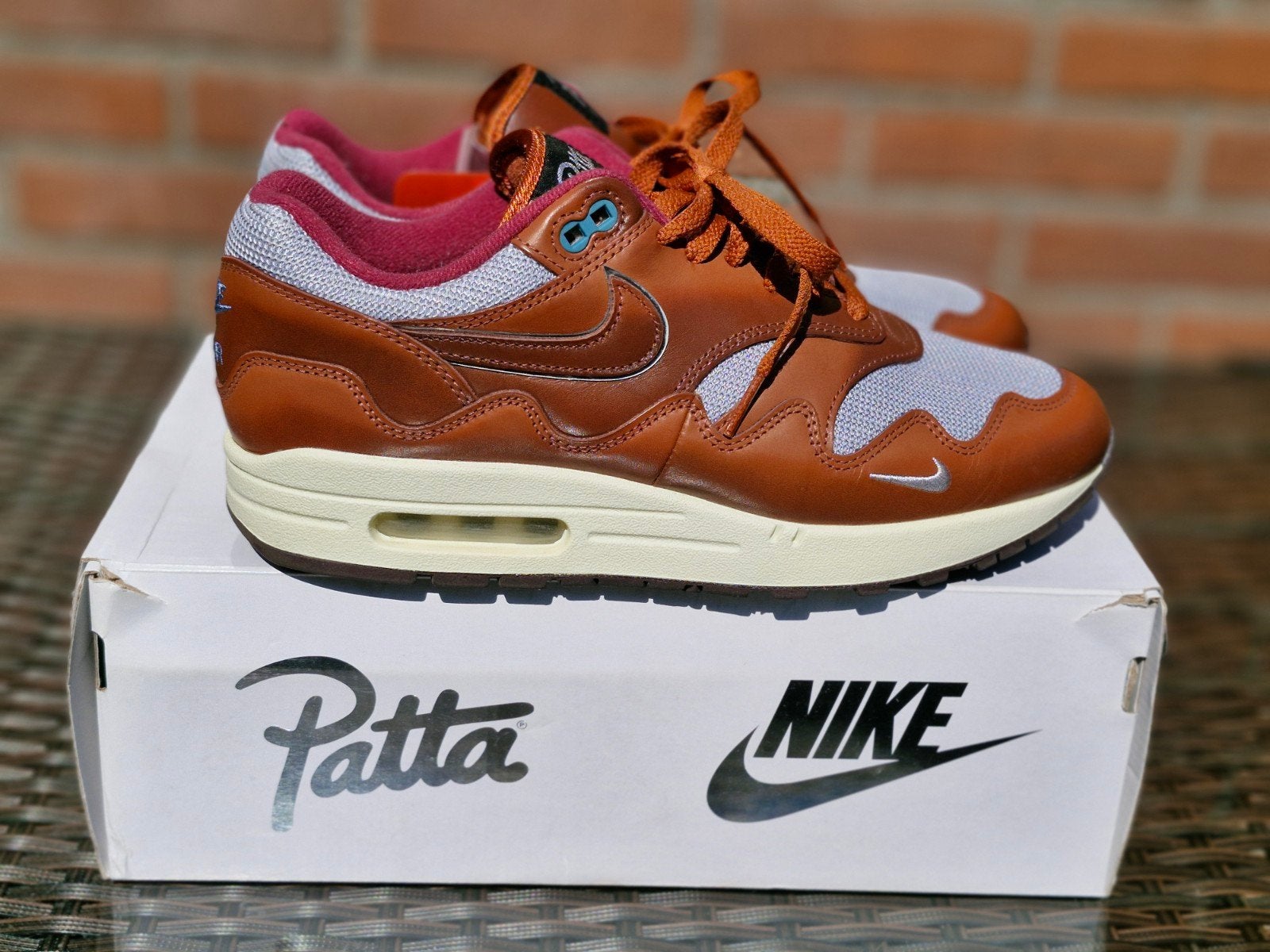 Nike air max 1 Patta Wave dark russet 42.5, Bruin, Nike, Nieuw, Ophalen of Verzenden