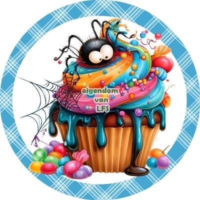 lf535 ouwel spin cupcake 20x4,7cm eetbare cupcake rondjes, Ophalen of Verzenden, Nieuw, Cupcakes, Versiering