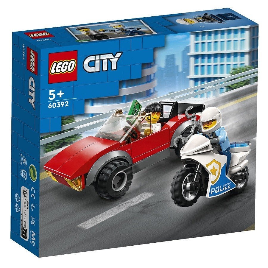 LEGO City 60392 Achtervolging Auto op Politiemotor, Lego, Nieuw, Ophalen of Verzenden, X