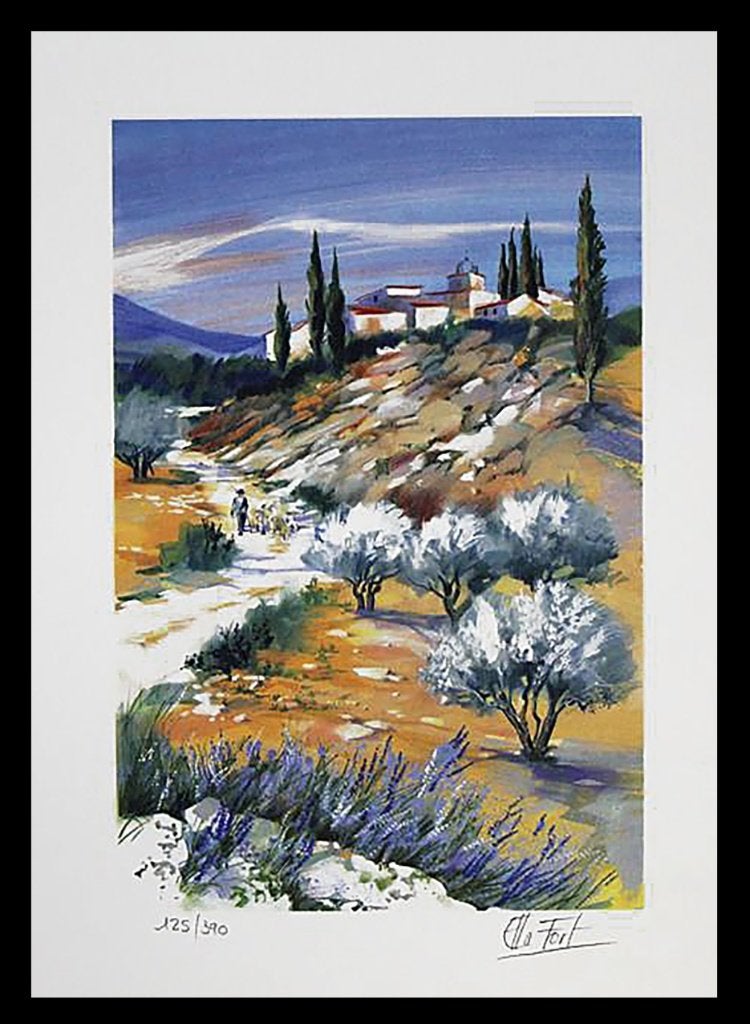 # Ella Fort # Fantastische Litho ' Le Berger ', Ophalen of Verzenden