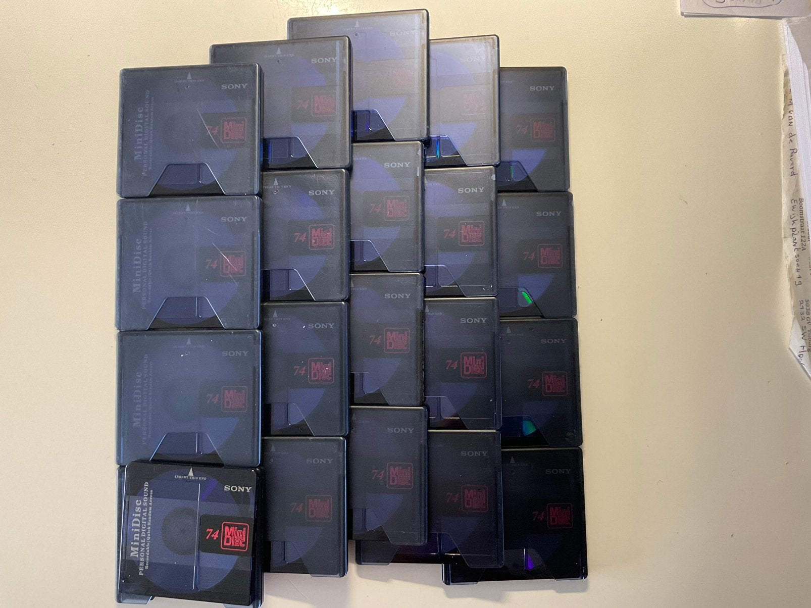 Minidisc’s. SONY PREMIUM BLAUW.  20x als nieuw 74 minuten, Ophalen of Verzenden