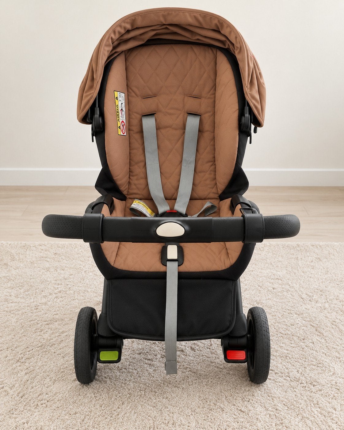 Zeer nette kinderwagen / buggy met autostoeltje –camel/bruin, Ophalen of Verzenden, Zo goed als nieuw, Overige merken, Verstelbare rugleuning
