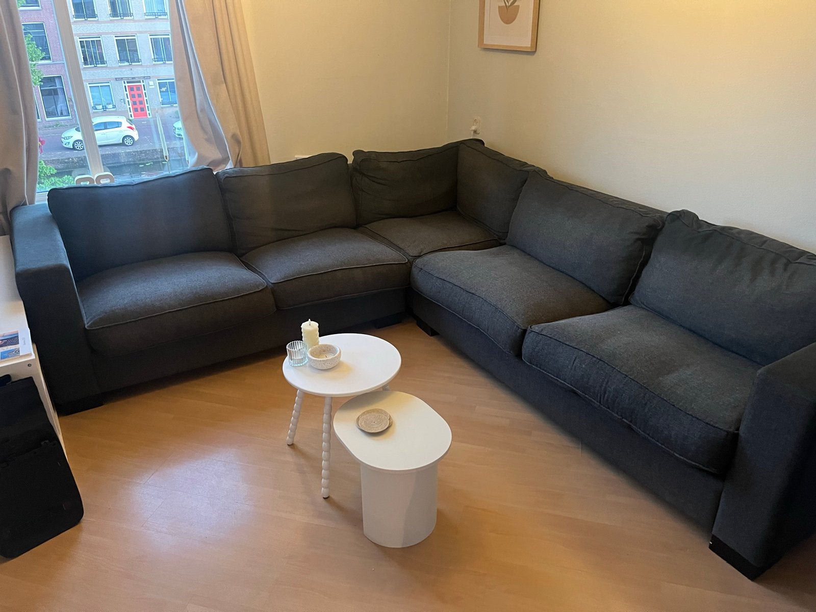 Ruime hoekbank (277x310 cm) - Ideaal voor student/woonkamer, Ophalen, 250 tot 300 cm, Gebruikt, Hoekbank