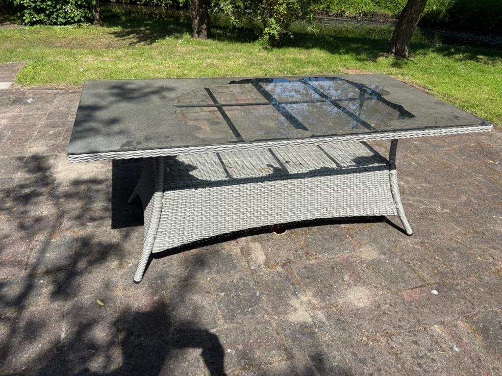Tuintafel 1.80x 90 zie fotos, Ophalen of Verzenden, Gebruikt, Rechthoekig, Kunststof