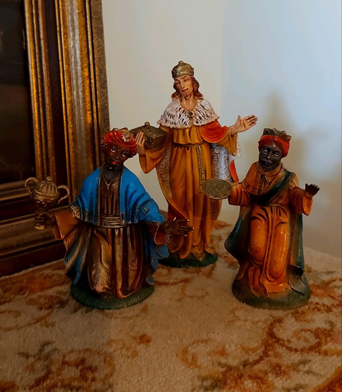 3 koningen uit grote oude Italiaanse kerstgroep, Ophalen of Verzenden