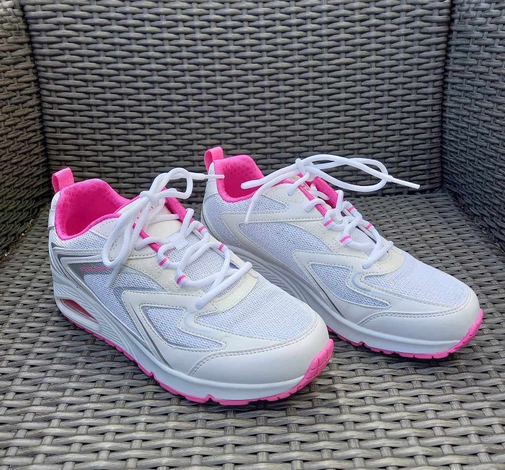 Skechers wit glitter met roze, Skechers, Wit, Ophalen of Verzenden, Sneakers of Gympen