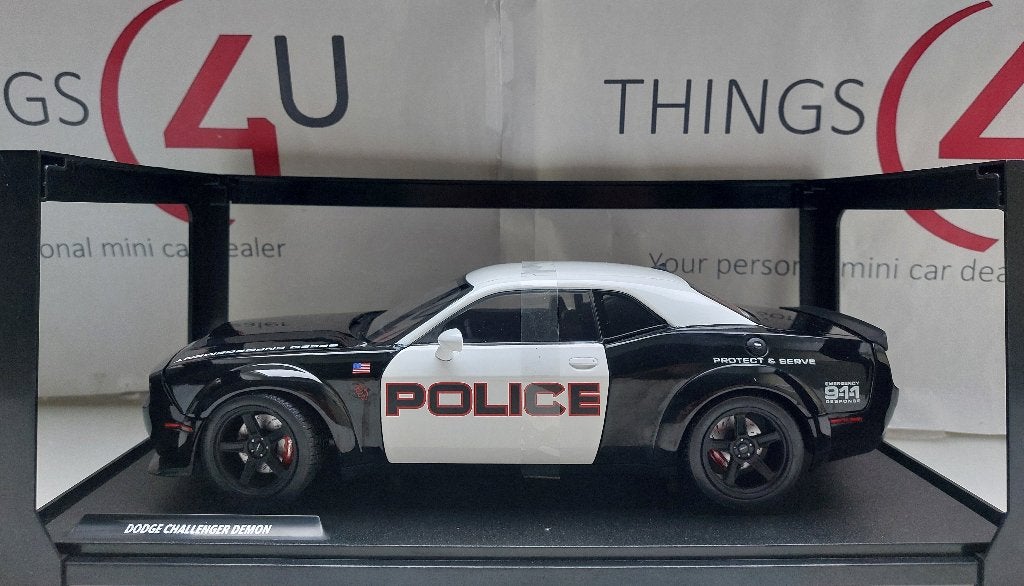 Solido 1:18 Dodge Challenger Demon highway patrol 2023 zwart, Ophalen of Verzenden, Nieuw, Auto, Solido