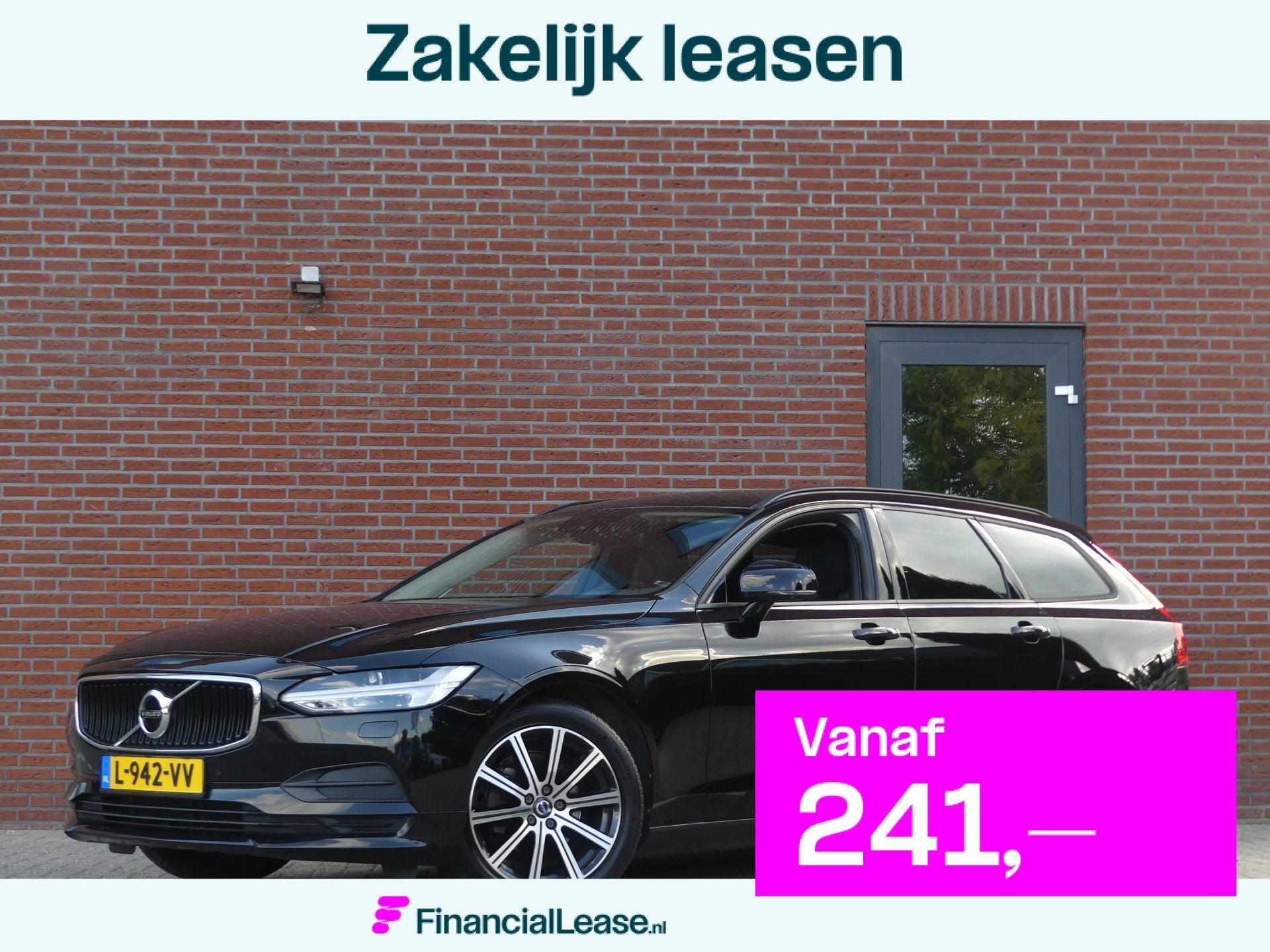 Volvo V90 2.0 D3 Momentum, Stof, 4 cilinders, Zwart, Diesel