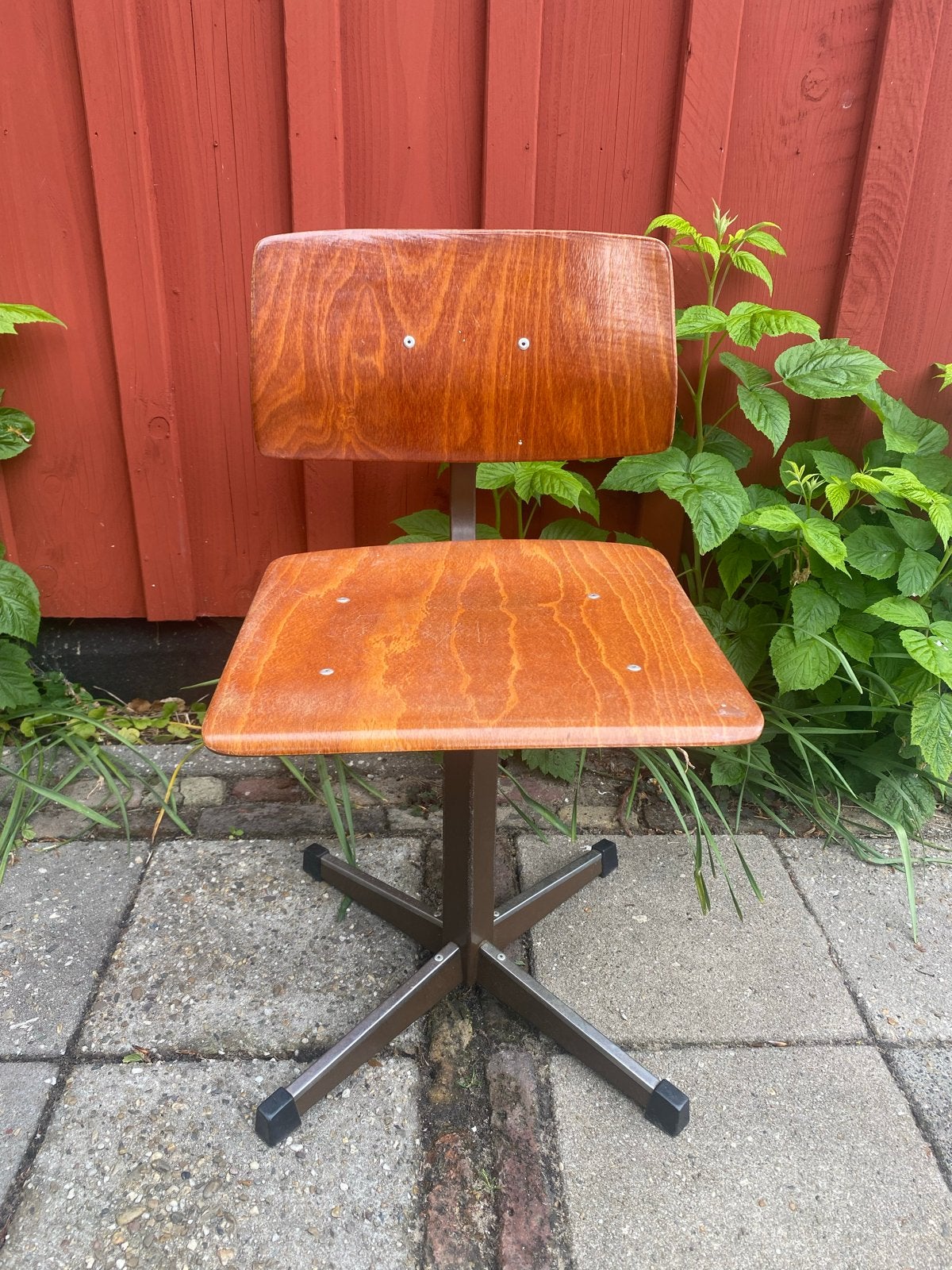 Vintage houten bureaustoel - kind, Ophalen, Gebruikt, Bruin, Bureaustoel
