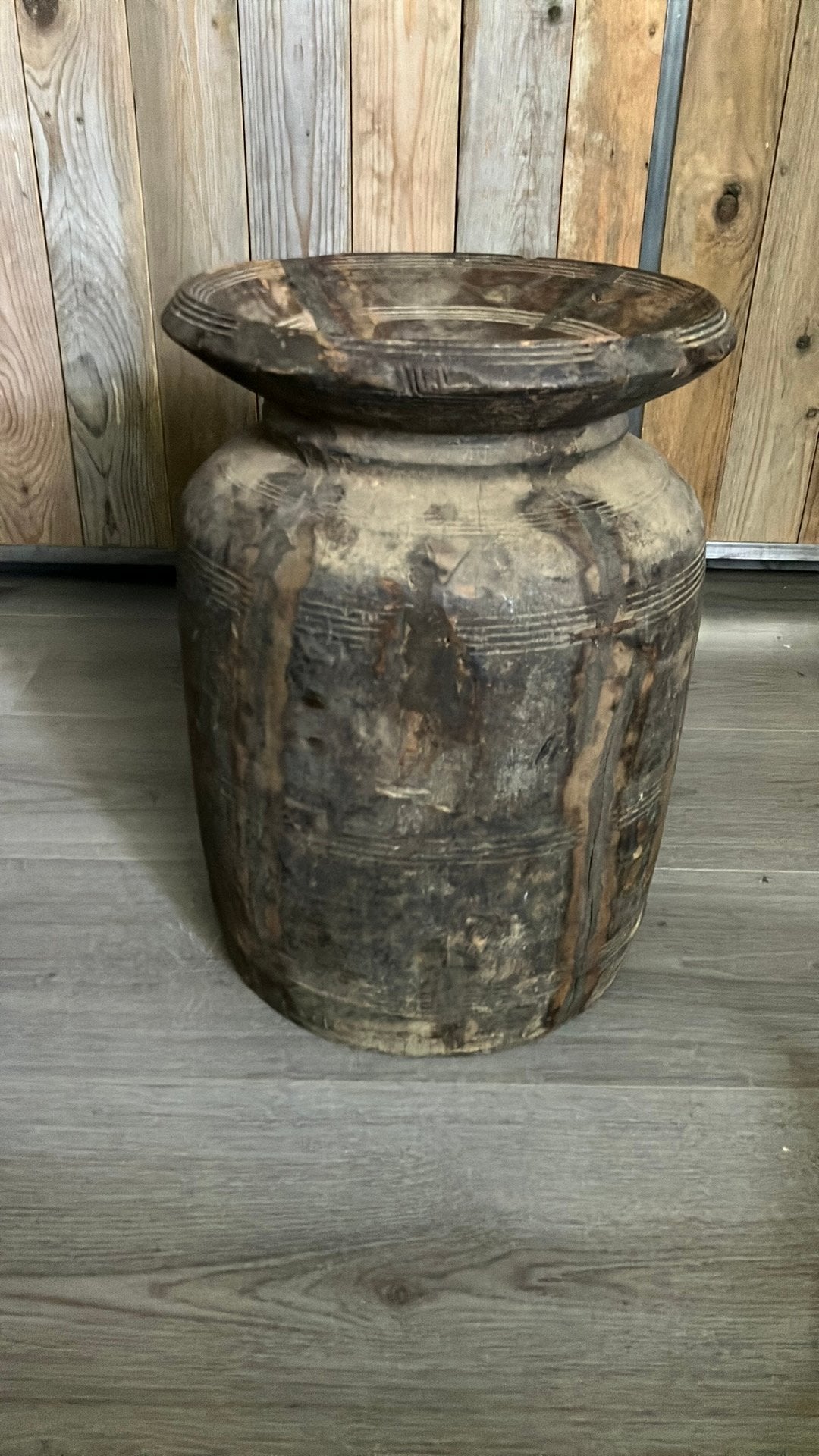 Aura peeperkorn houten pot, Ophalen of Verzenden, Nieuw, Rond, Hout