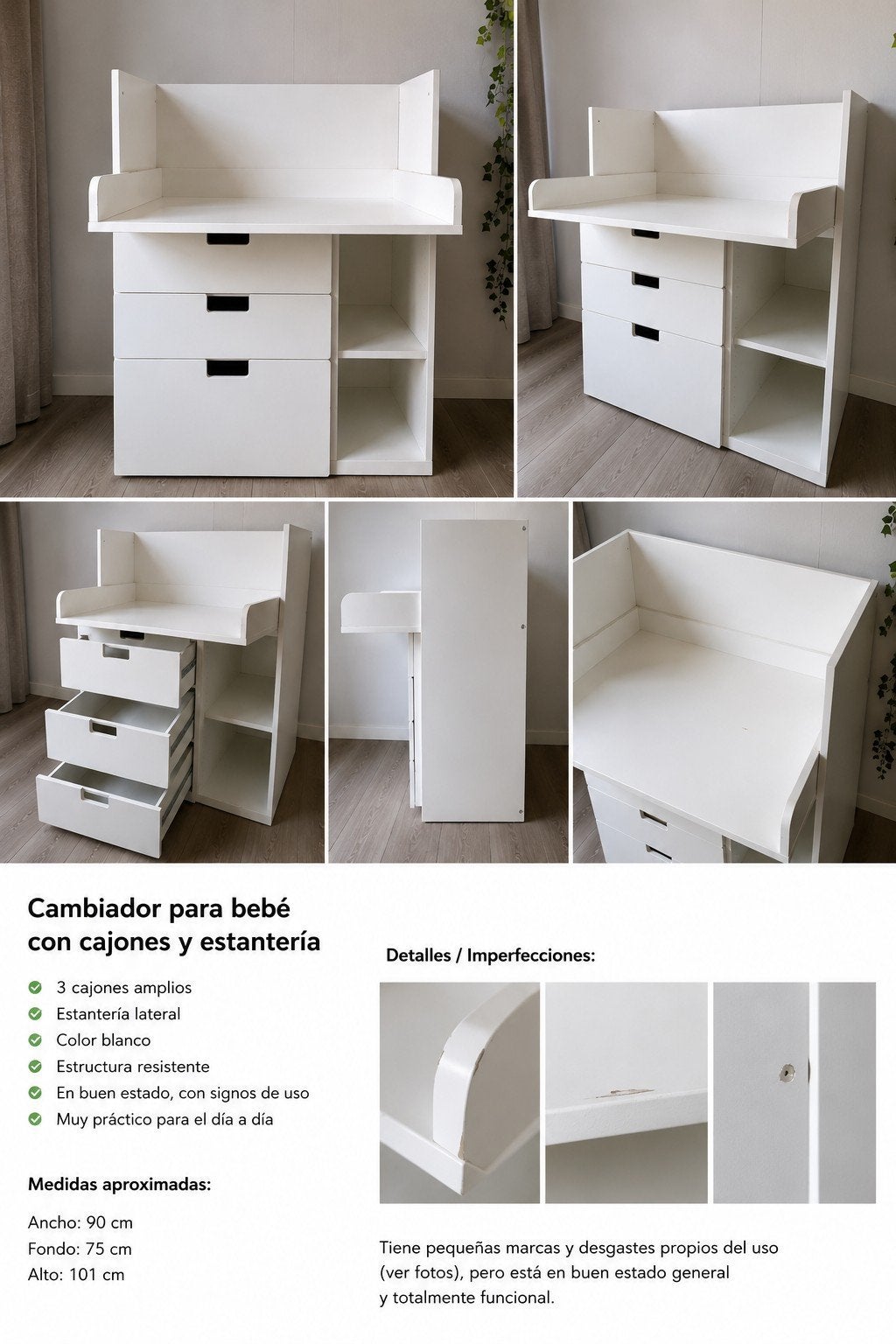 Baby Changing Table with Drawers & Shelves, Ophalen of Verzenden, 50 tot 70 cm, Minder dan 75 cm, 105 cm of meer