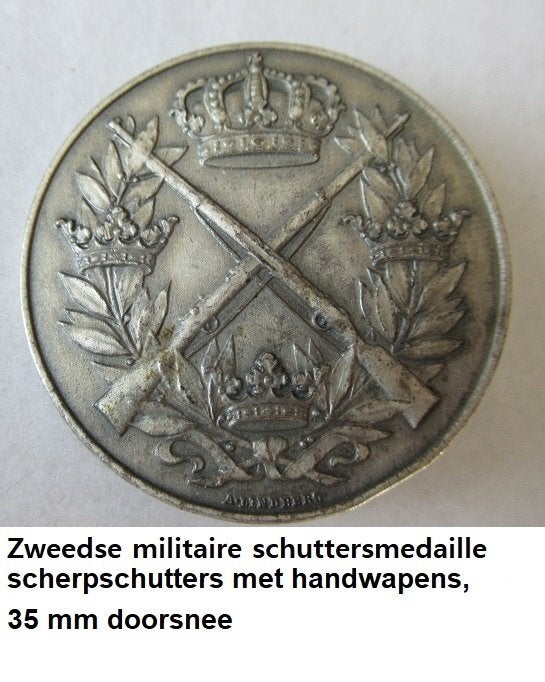 Zweedse verzilverde militaire schutters plaquette, Verzamelen, Ophalen of Verzenden, Landmacht, Overige gebieden, Embleem of Badge