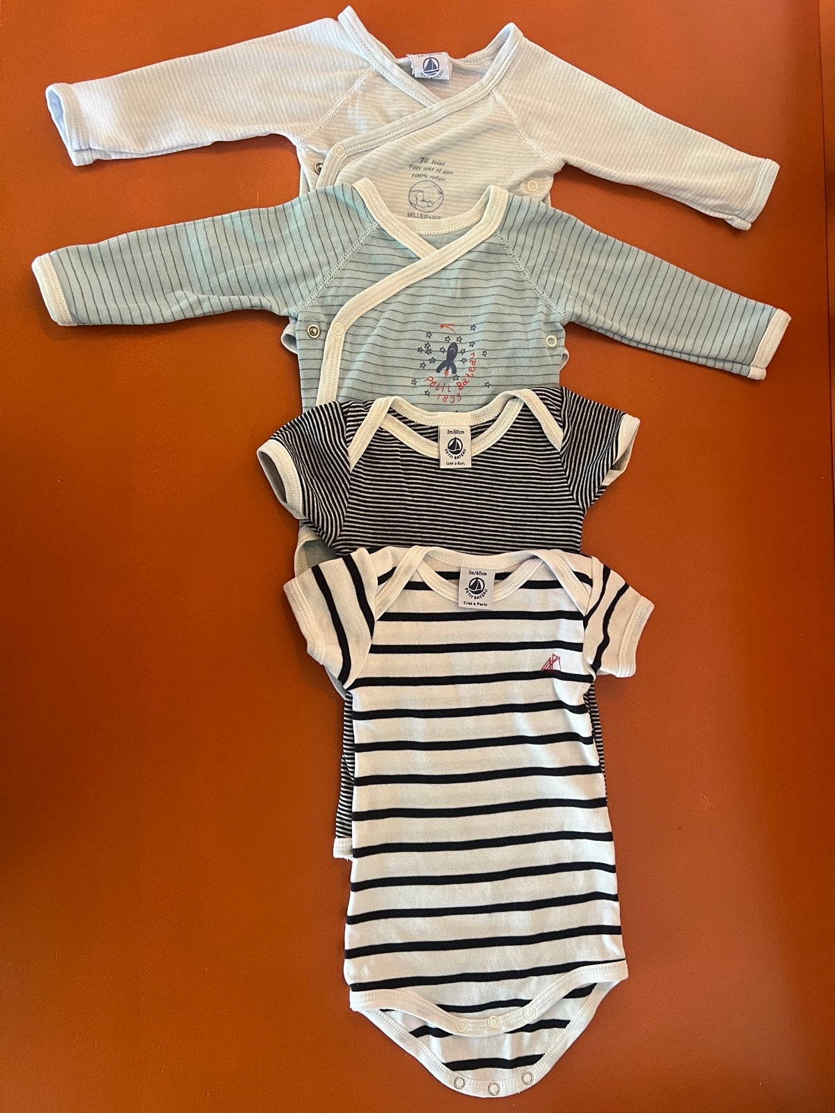 Petit Bateau Rompers Maat 60 Katoen 2x omslag, Kinderen en Baby's, Ophalen of Verzenden, Zo goed als nieuw, Jongetje of Meisje