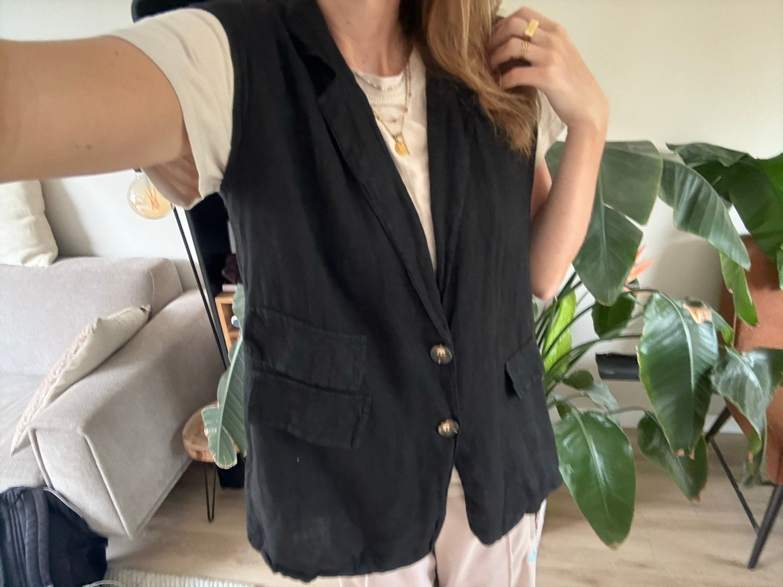 Oversized linnen gilet TILTIL, Ophalen of Verzenden, Gedragen, Maat 46/48 (XL) of groter, Zwart