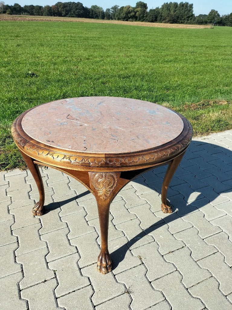 Vintage salontafel marmer (90cm), Ophalen
