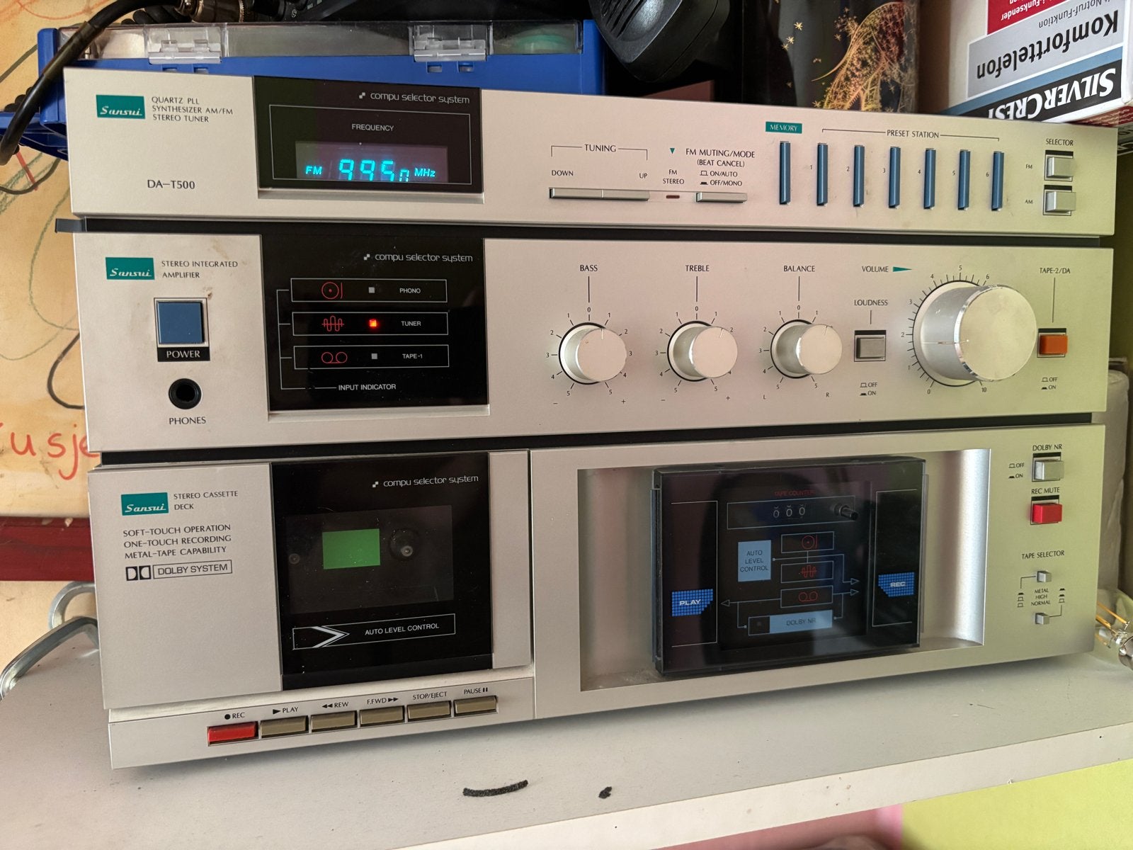 Sansui Stereo Set: Tuner, Versterker & Cassettedeck, Audio, Tv en Foto, Stereo-sets, Gebruikt, Cassettedeck, Losse componenten