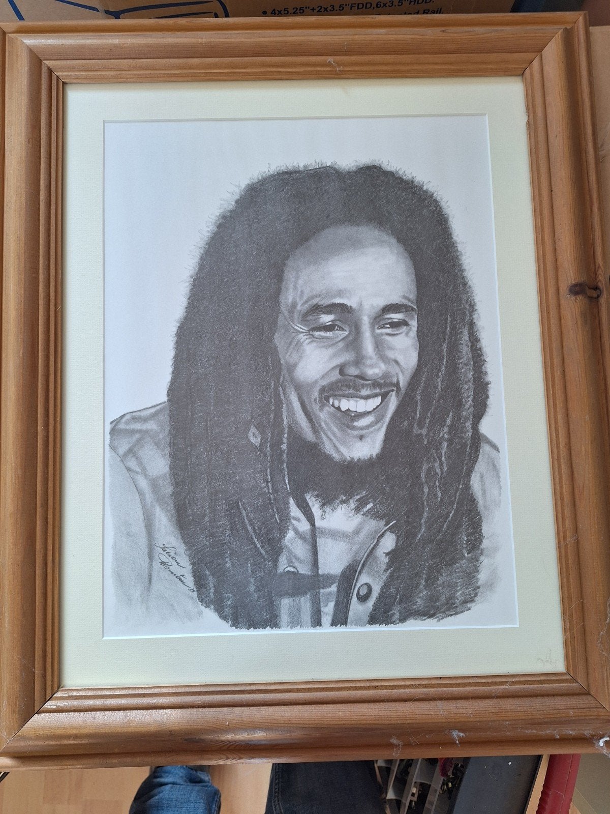 Uniek Bob Marley portret, handgeschilderd, uit erfenis, Antiek en Kunst, Portret of Personen, Realistisch, Ophalen of Verzenden