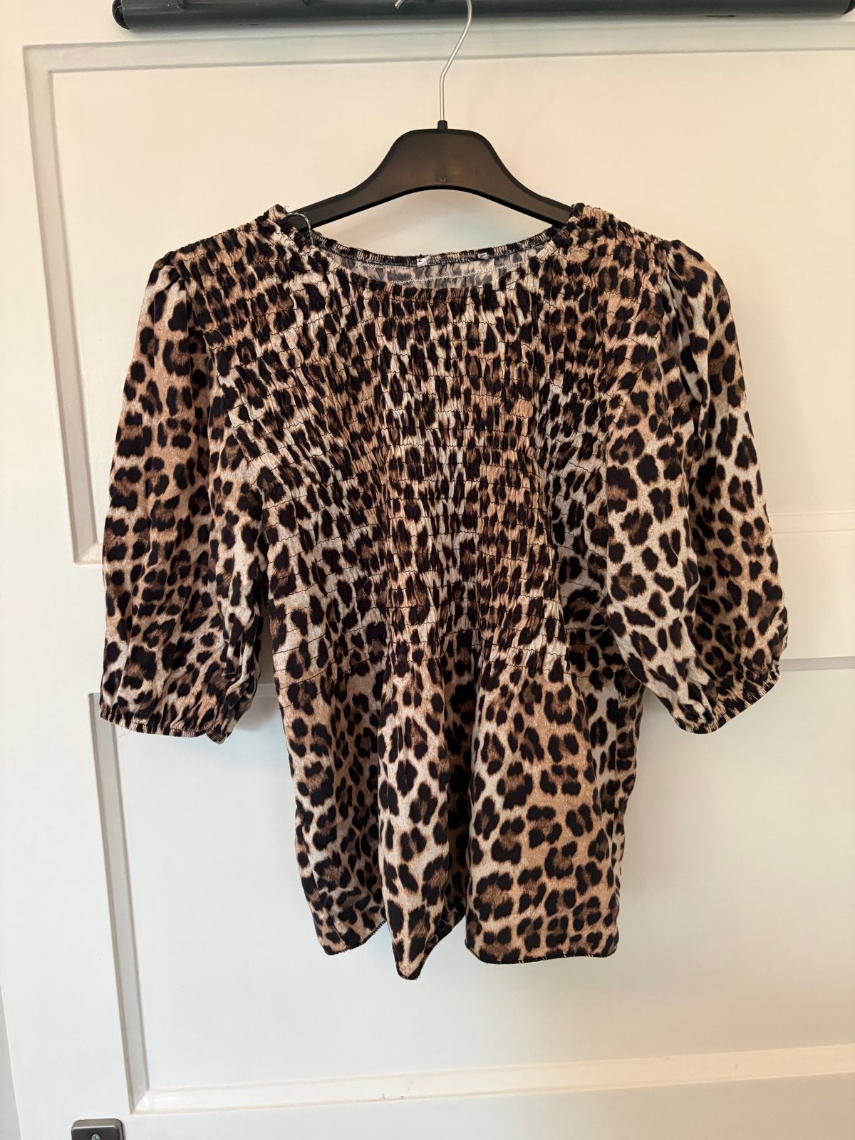 “Leopard” print top, Ophalen, Meerkleurig, Korte mouw, Maat 36 (S)