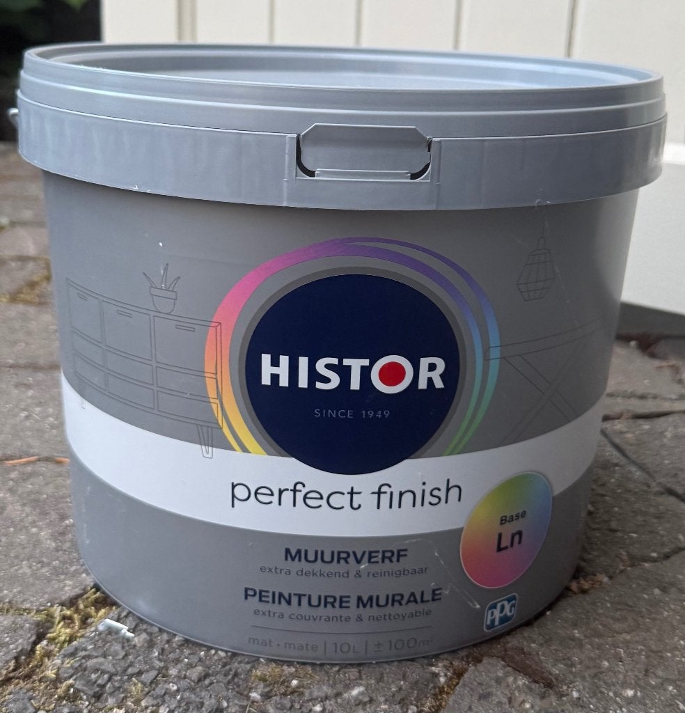 Histor muurverf 10 liter. Kleur; iets salie, Ophalen, 5 tot 10 liter, Nieuw, Verf