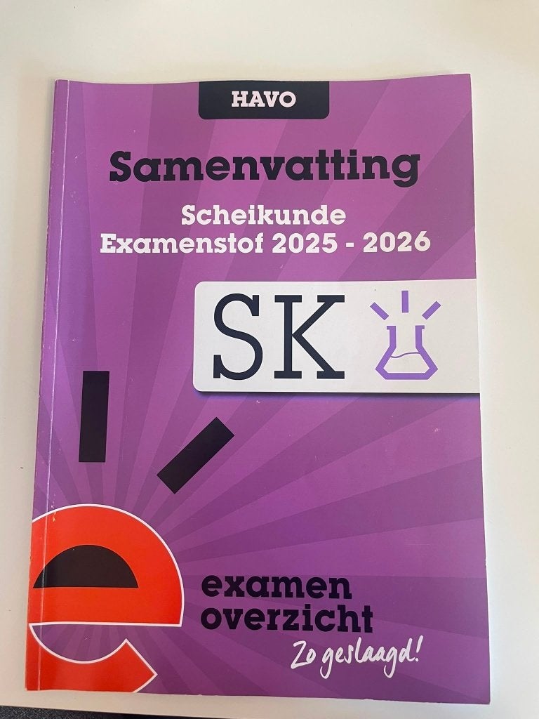Examenoverzicht Scheikunde samenvatting – HAVO, Scheikunde, Ophalen of Verzenden, ExamenOverzicht, HAVO
