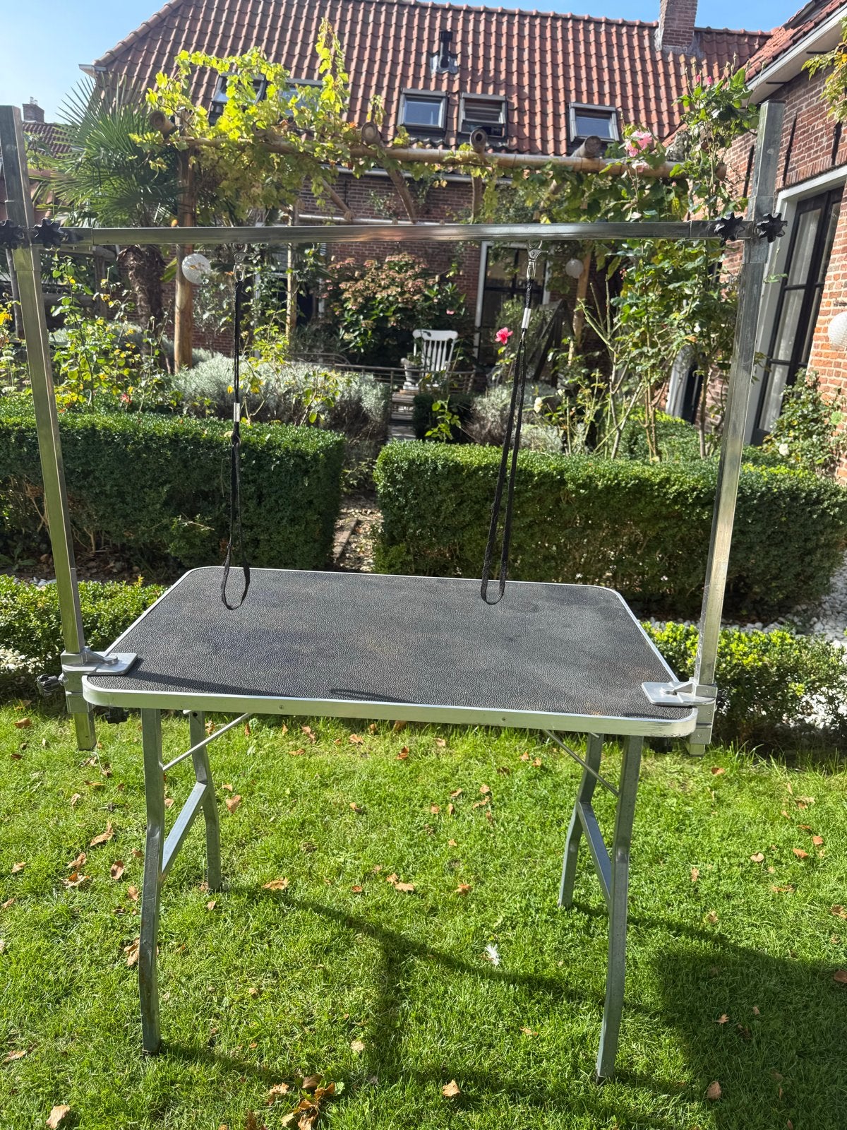 🐶Honden trimtafel zwart verstelbaar inklapbaar met riem, Dieren en Toebehoren, Ophalen of Verzenden, Gebruikt