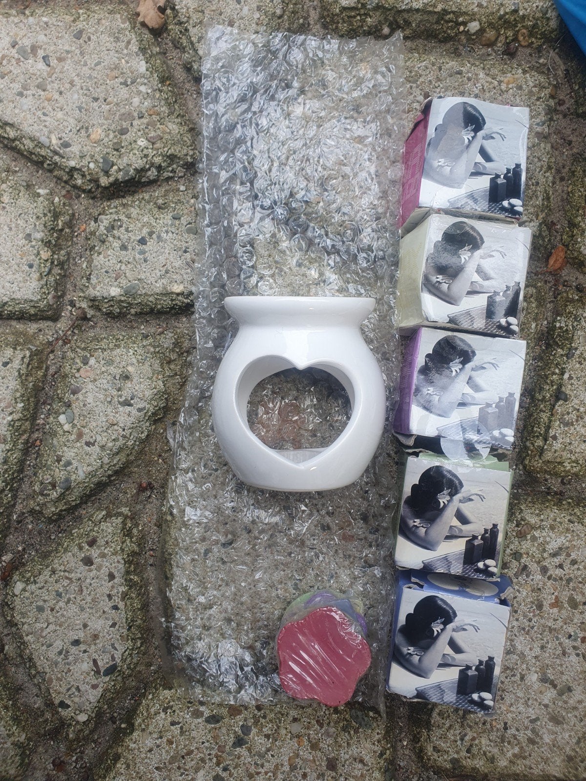 Te koop geur kaars brander met geur blokjes, Ophalen, Kaars