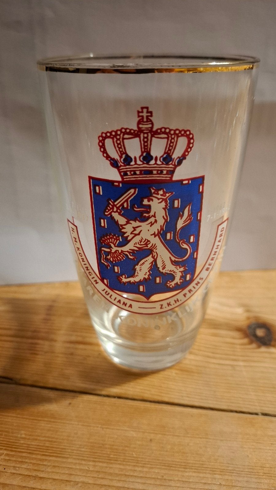 uniek glas Koningin Juliana & Prins Bernhard 25 jr huwelij, Verzamelen, Ophalen of Verzenden, Gebruikt, Nederland, Overige typen