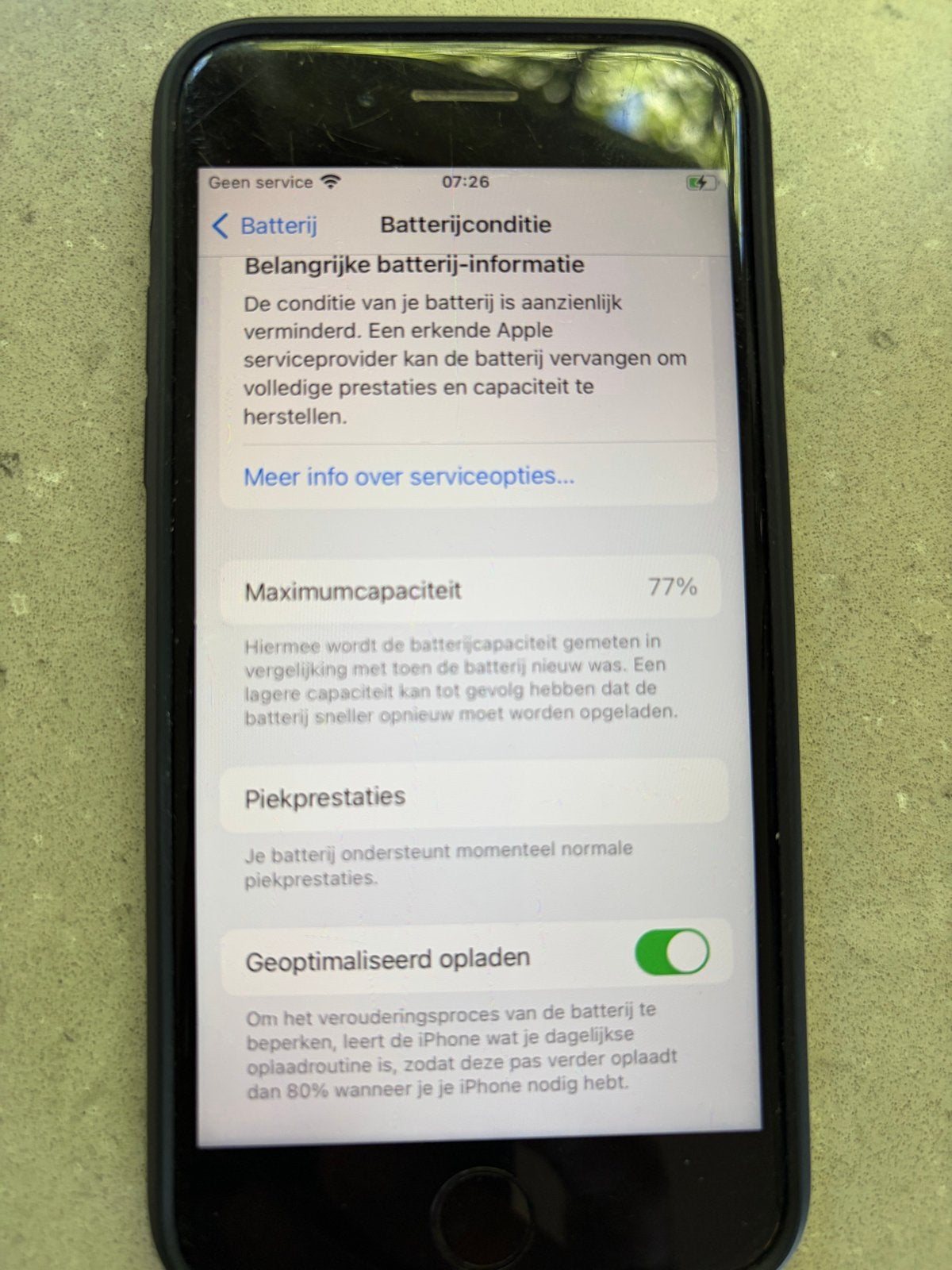 iPhone 7 128GB Zwart - Goede staat, batterij 77%, Zwart, Ophalen of Verzenden, Zonder simlock, IPhone 7