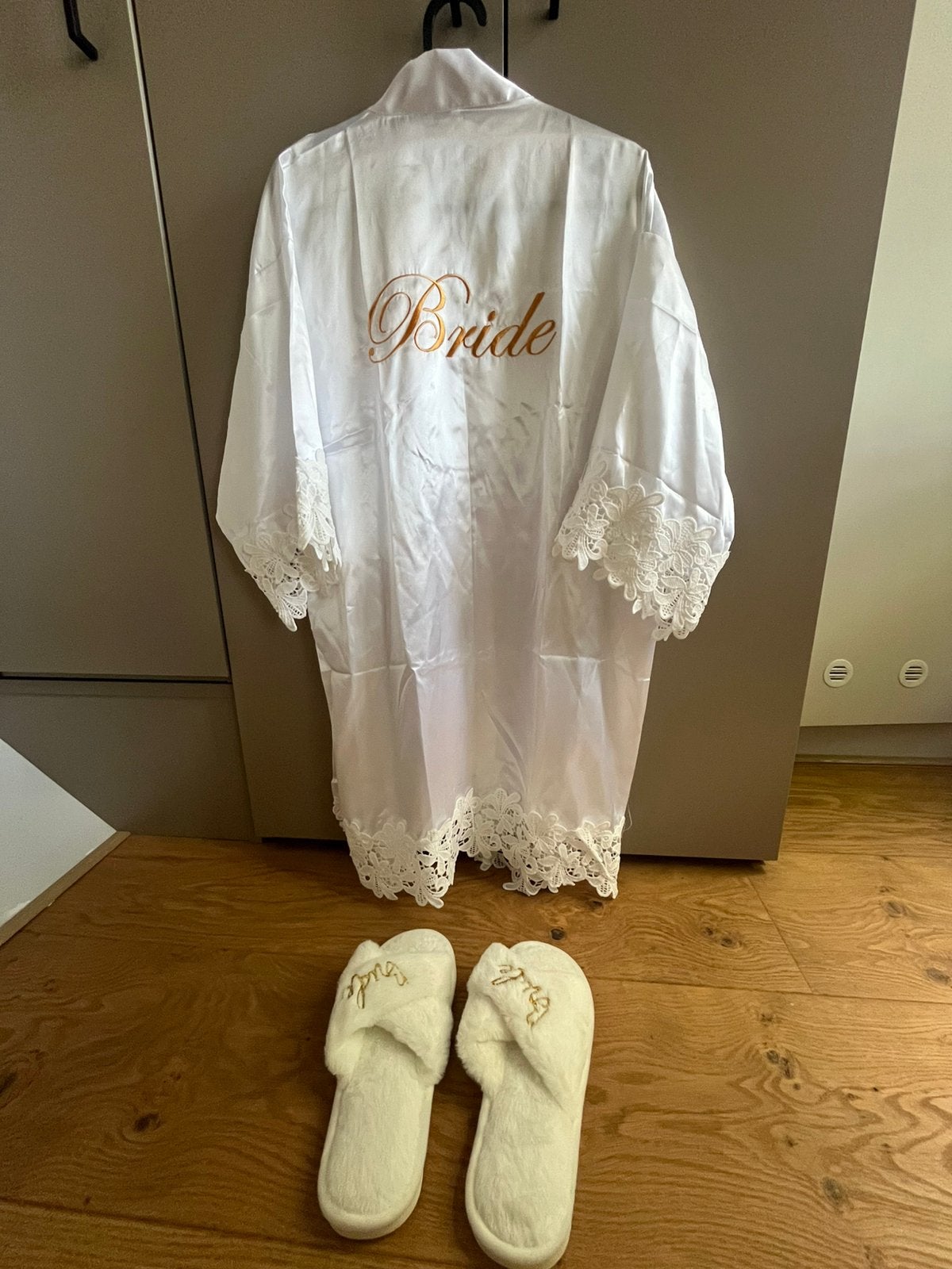 Bride, bruid, badjas sloffen voor bruiloft, Ophalen, Nieuw, Versiering, Geboorte of Huwelijk