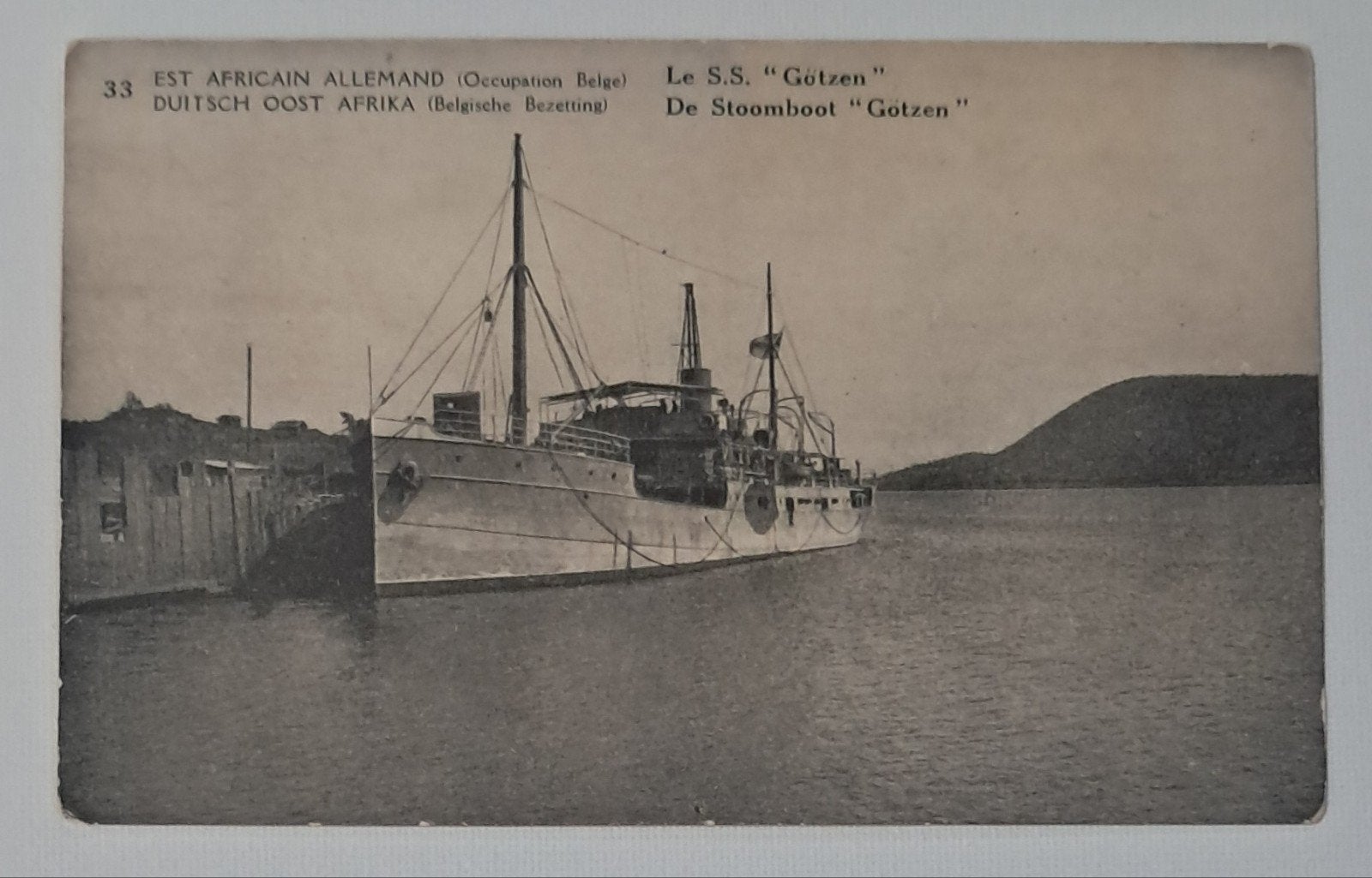 Ansichtkaart S.S. Götzen. Duitsch Oost Afrika. Ongelopen., Ophalen of Verzenden, Marine, Overige gebieden, Foto of Poster
