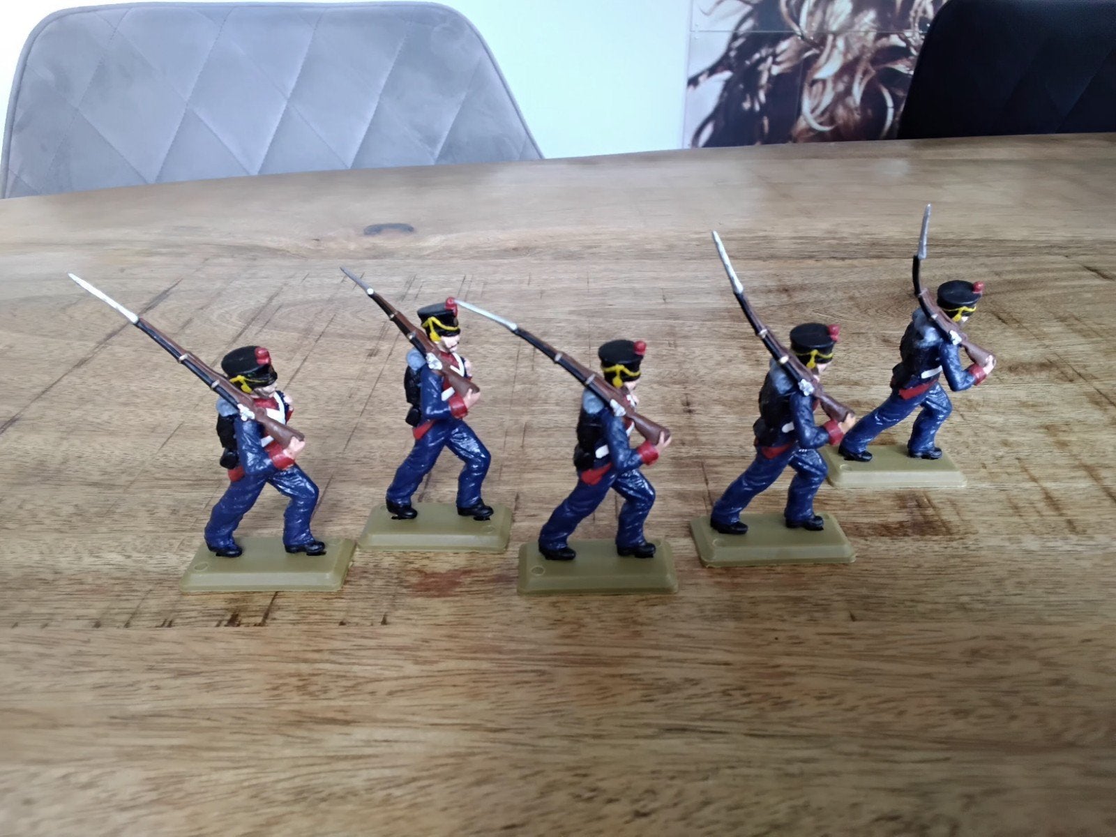 Vintage schaal 1:32 Franse infanteriesoldaten., Ophalen of Verzenden