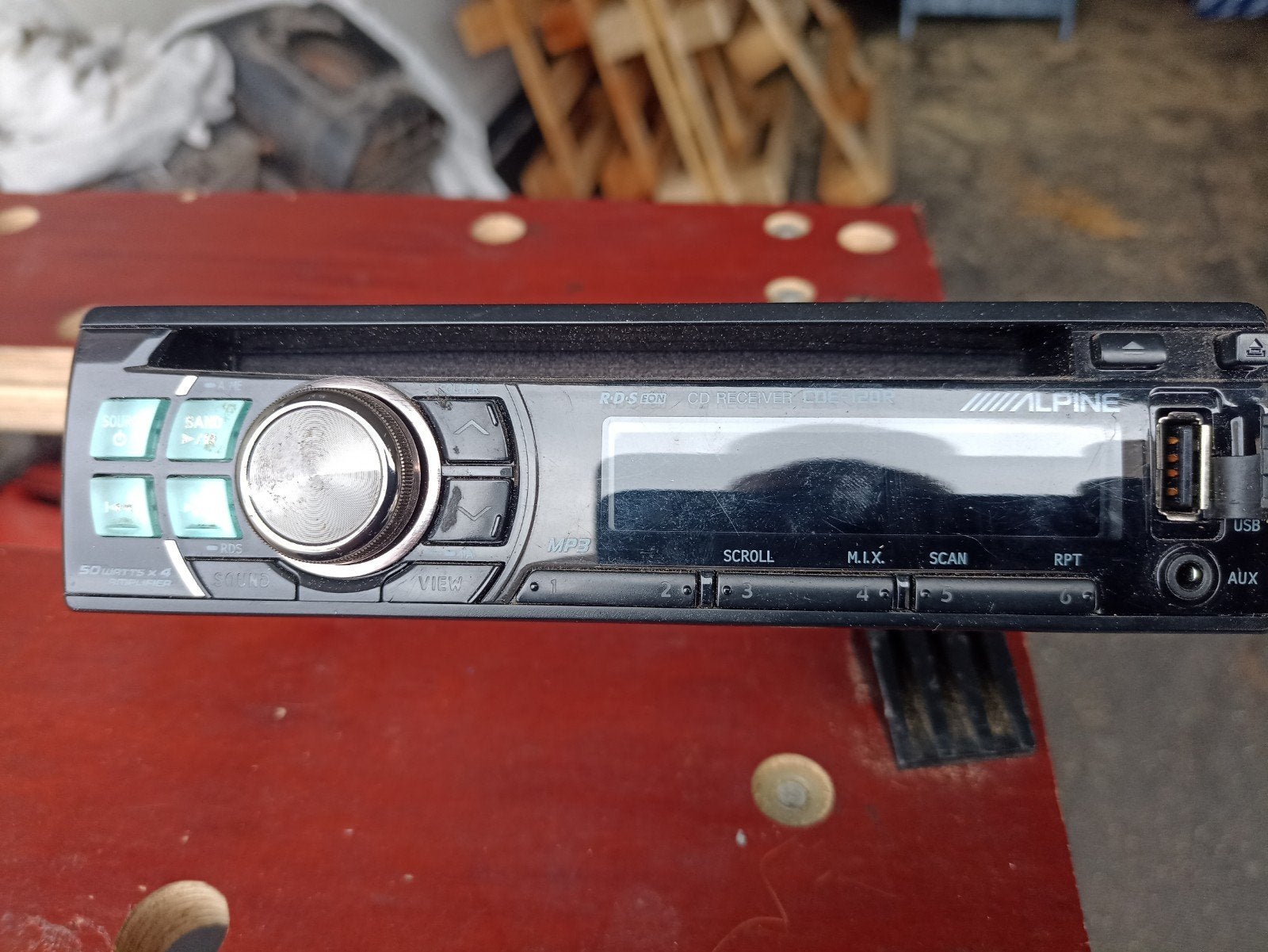 Alpine CDE-120R Autoradio - Goede staat, Ophalen of Verzenden, Gebruikt