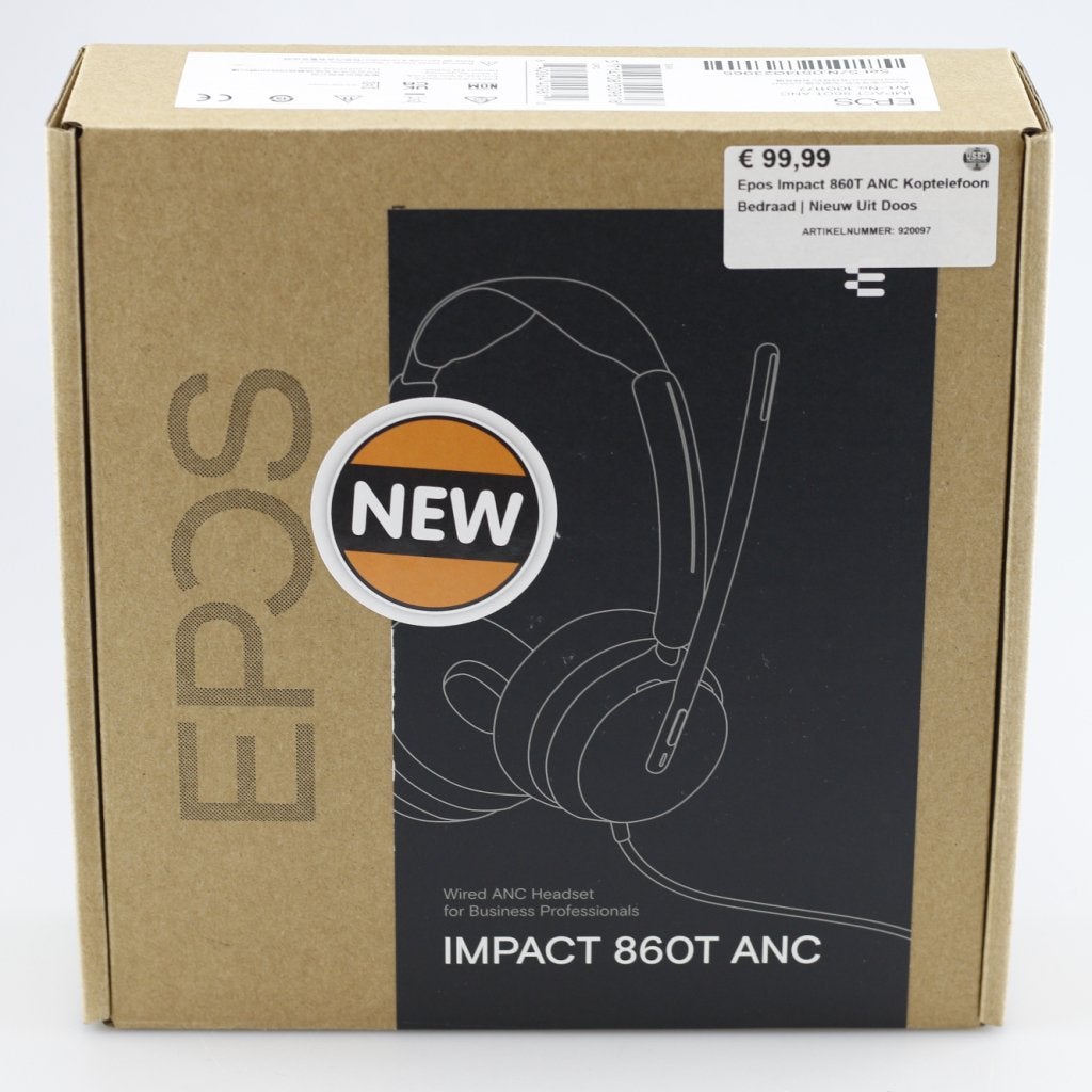 Epos Impact 860T ANC Koptelefoon Bedraad | Nieuw Uit Doos, Audio, Tv en Foto, Koptelefoons, Epos, Zo goed als nieuw, https://www.eposaudio.com/nl/nl/contact