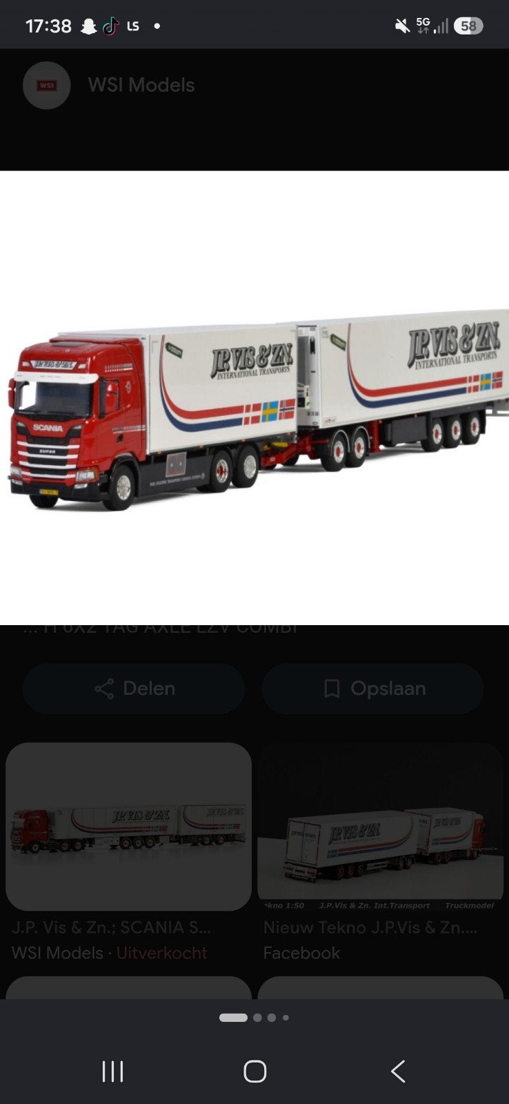 GEZOCHT: WSI Models J.P. Vis & Zn. Scania S vrachtwagen, Ophalen of Verzenden, Zo goed als nieuw